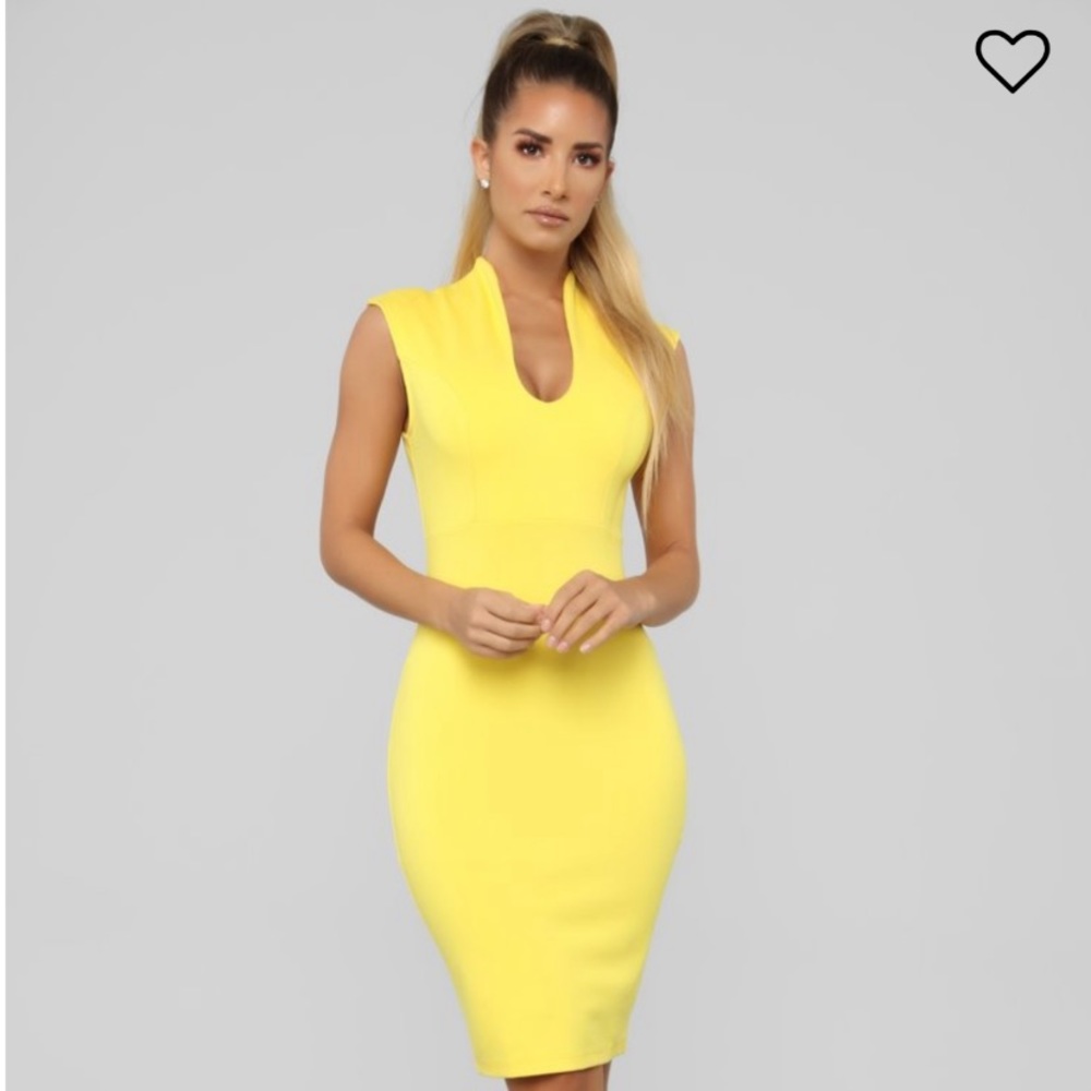 ☀️Yellow Fashion Nova Bodycon Dress☀️